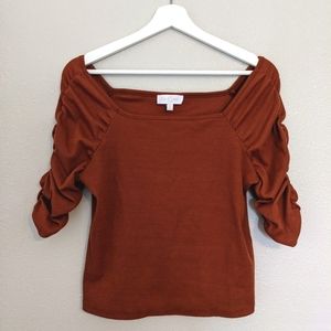 Love & Piece Ribbed 3/4 Sleeve Top